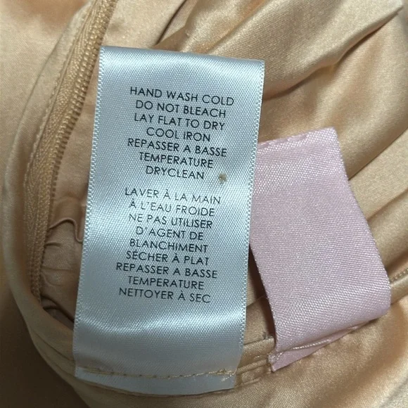 Badgley Mischka champagne satin blouse shirt top XS 2 Rent the runway repair - Picture 13 of 13